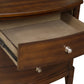 Dark Cherry Finish Nightstand of 3x Drawers w/ Satin Nickel Tone Knobs