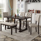 Dining Table and Chair Set with Special-shaped Legs and Foam-covered Seat Backs & Cushions