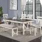 White Finish w Grey Wooden Top dining table