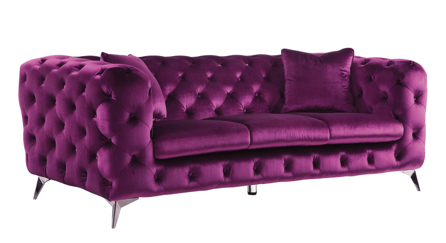 Purple Fabric Sofa