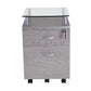 Rolling File Cabinet with Glass Top