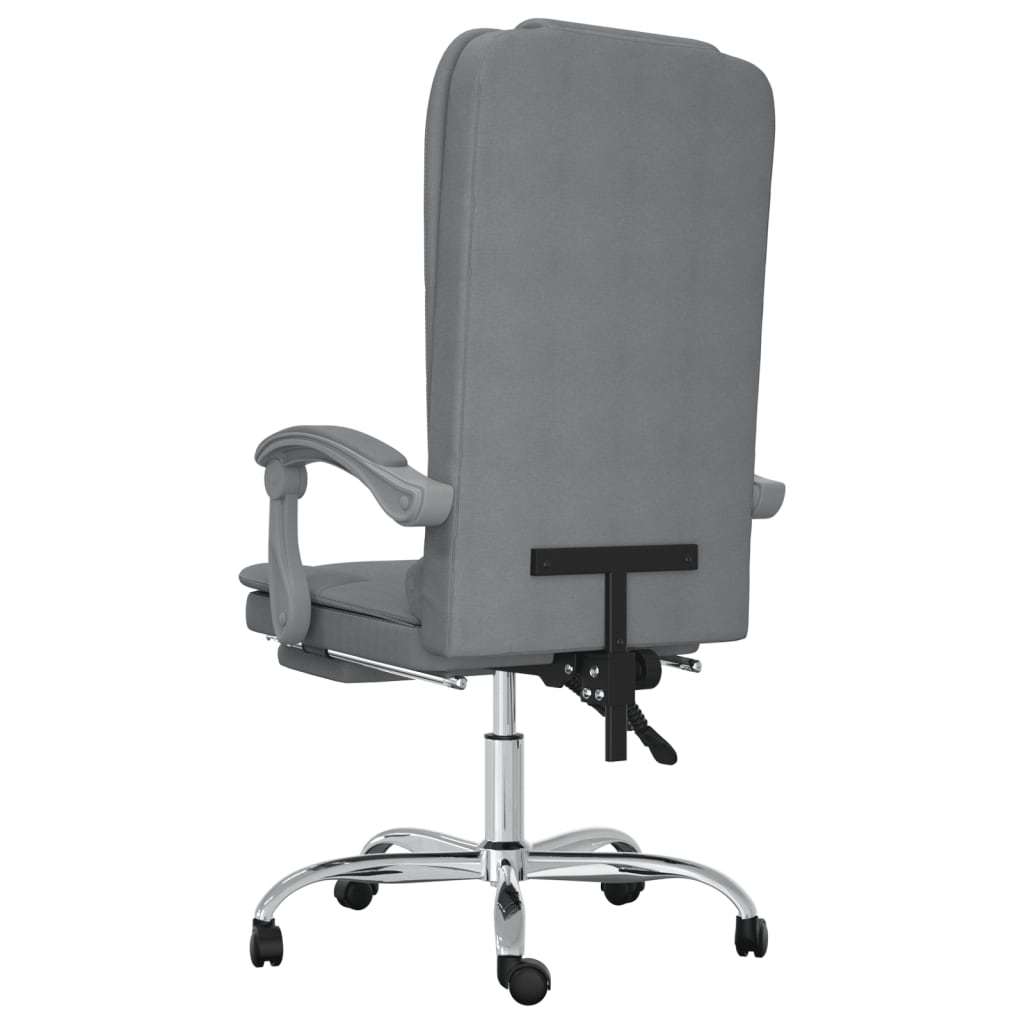 Massage Reclining Office Chair Light Gray Fabric