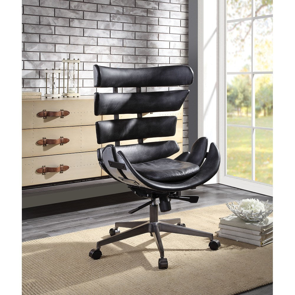 Megan Office Chair in Vintage Black