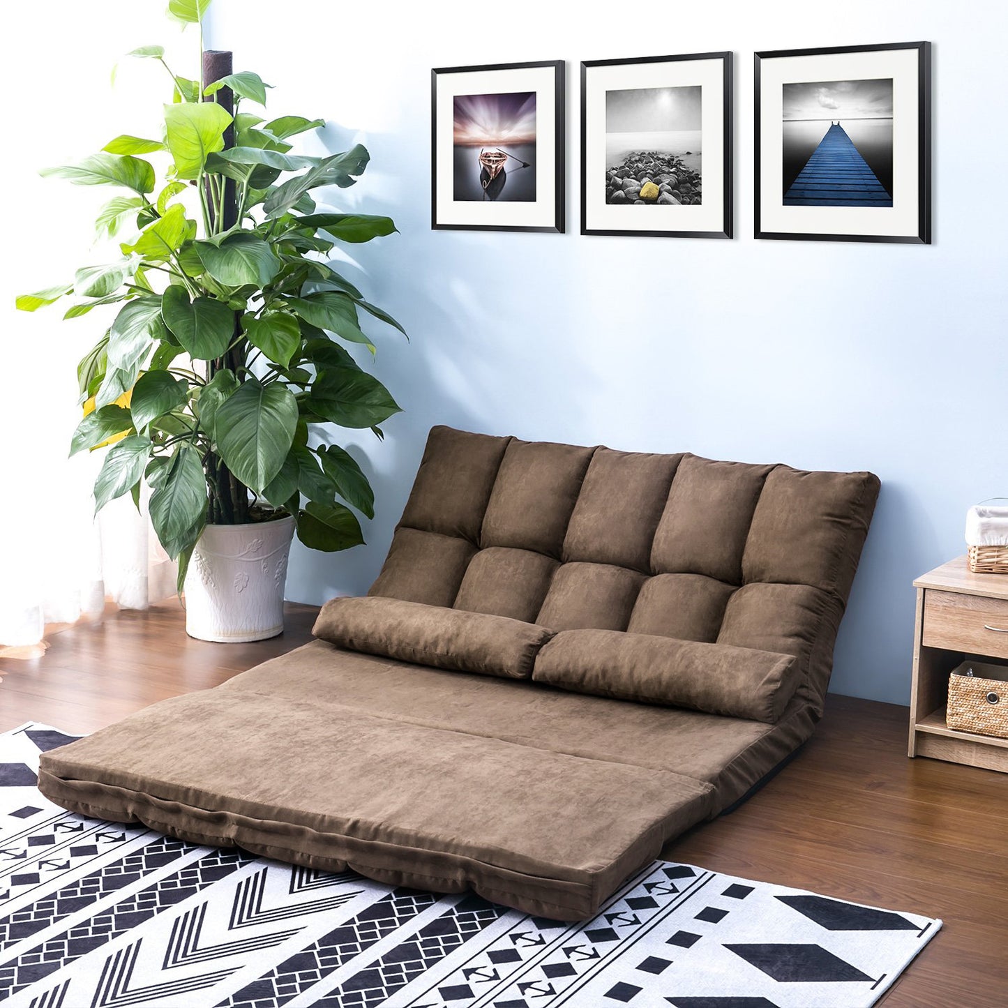 Double Chaise Lounge Floor Couch and Sofa