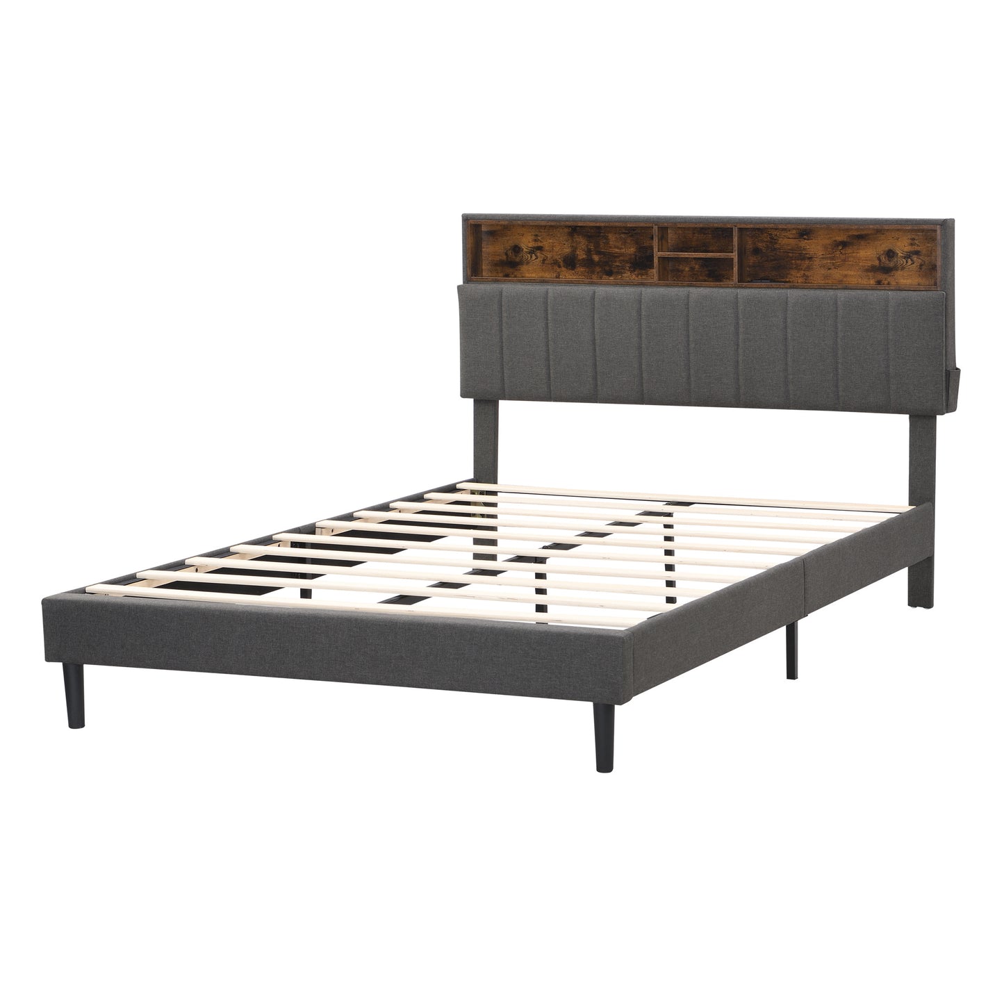 Queen Size Storage Headboard and USB Port bed frame